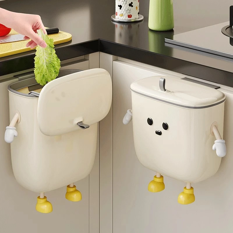 奇喵垃圾桶家用厨房专用免弯腰壁挂式垃圾桶大号带盖卫生间纸篓
