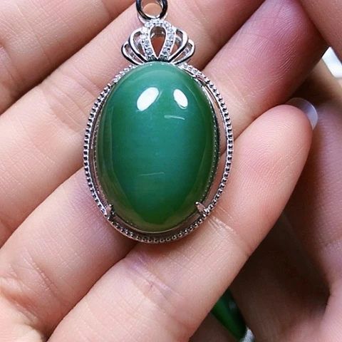 和田玉戒指银S925镶嵌