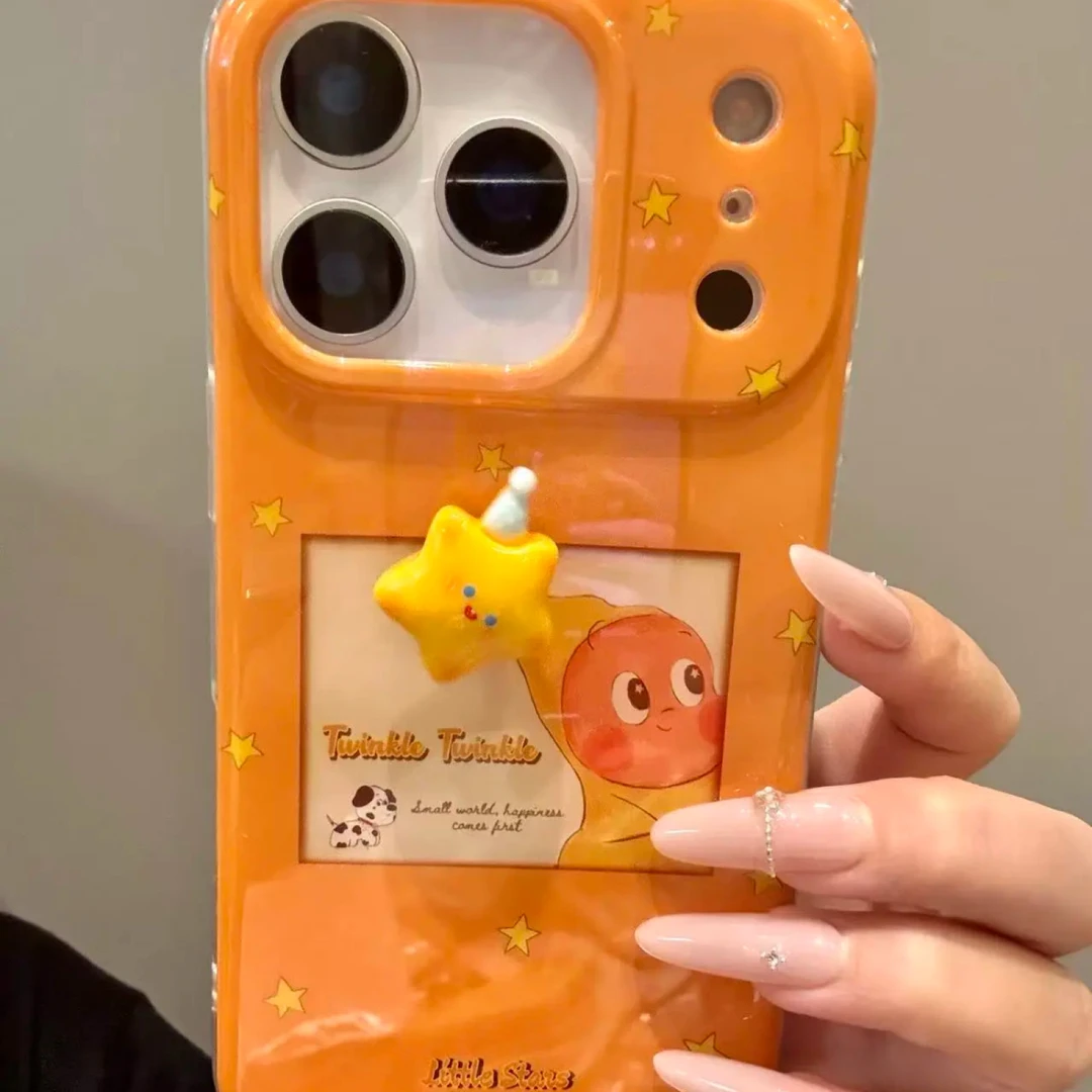 黄底相框腮红星星人斑点狗适用iphone17promax苹果16p手机壳15/14