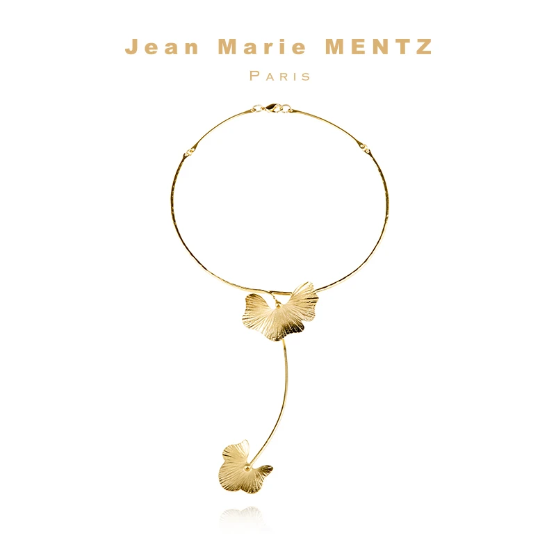 AZLOOK项圈【法国进口】Jean Marie MENTZ复古手工打造银杏叶项圈