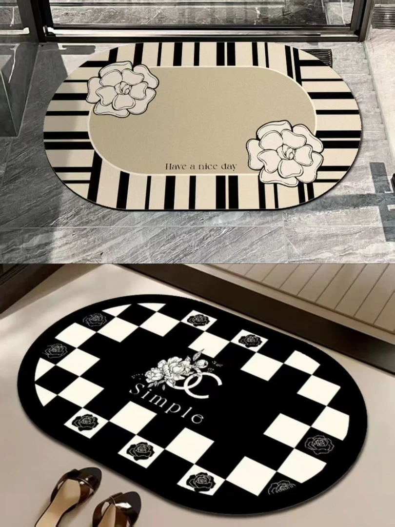 L307-【50*80两件装】硅藻泥入户门里门外垫喜庆玄关防滑地毯地垫