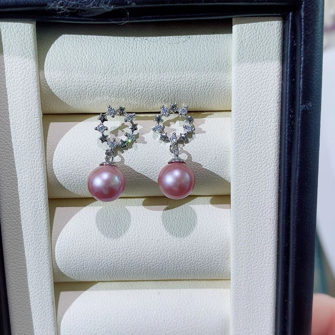 查罗石合金耳钉纯银