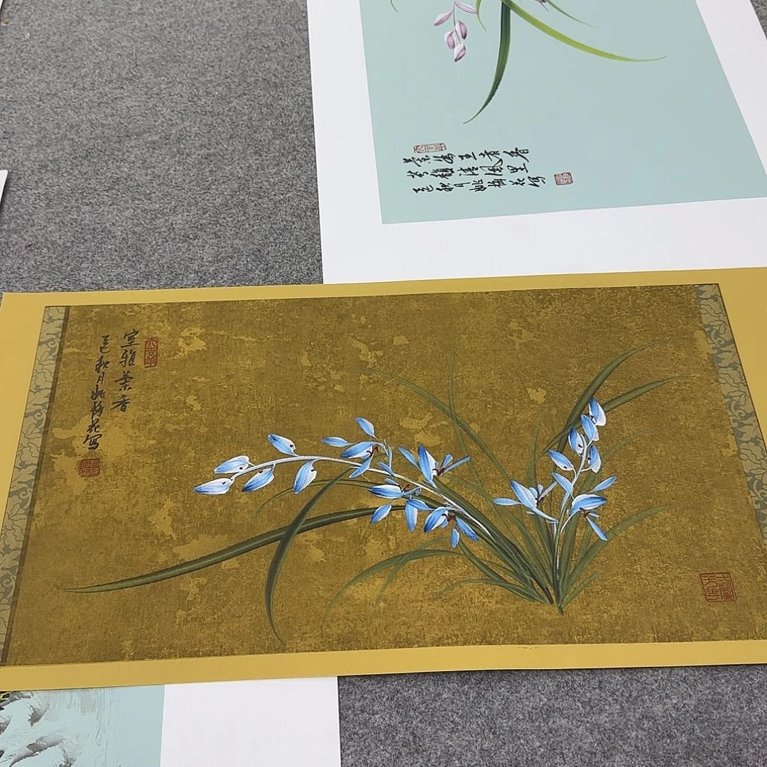盒***子国画国画立体兰花