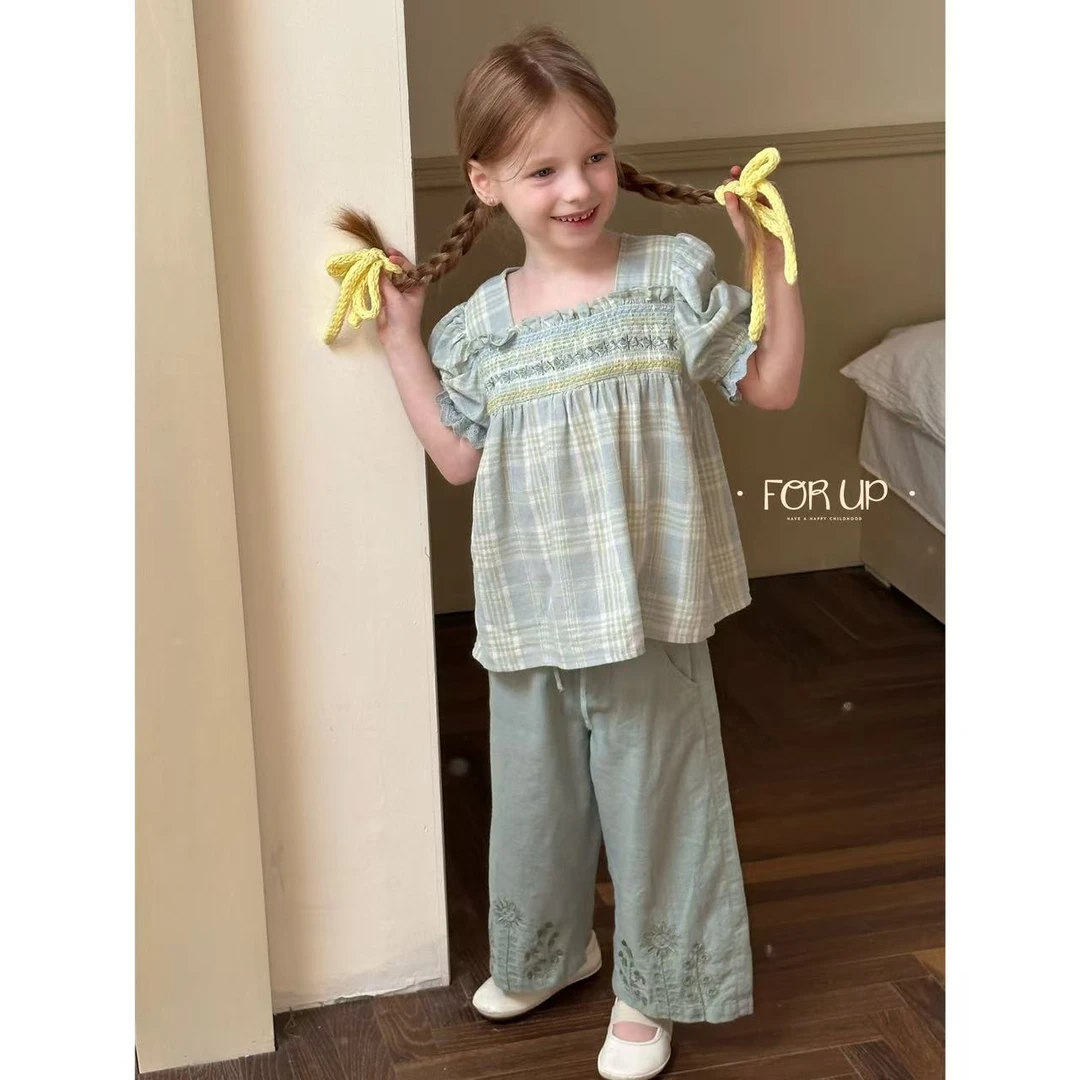 【现货】251-FU-85012多色法式黛丝町花圃刺绣九分裤