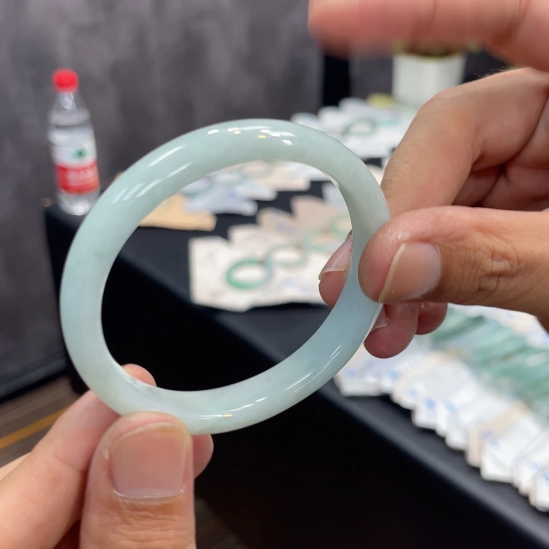 翡翠手镯未镶嵌纯天然缅甸a货翡翠手镯53-54