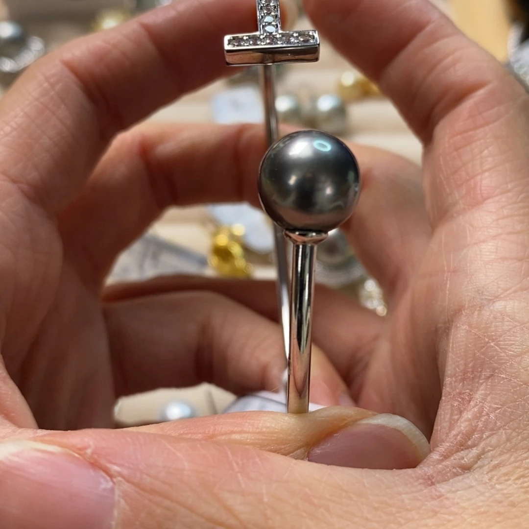 海水珍珠手镯银S925镶嵌