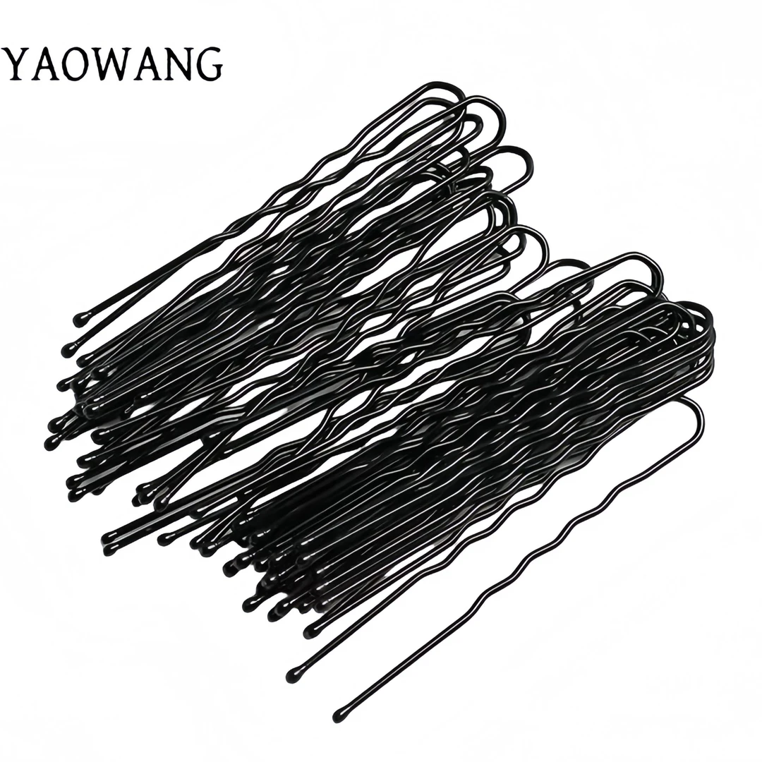【遥望创意】50支u型夹固定卡子发夹插针发饰盘发工具发卡黑色u形夹