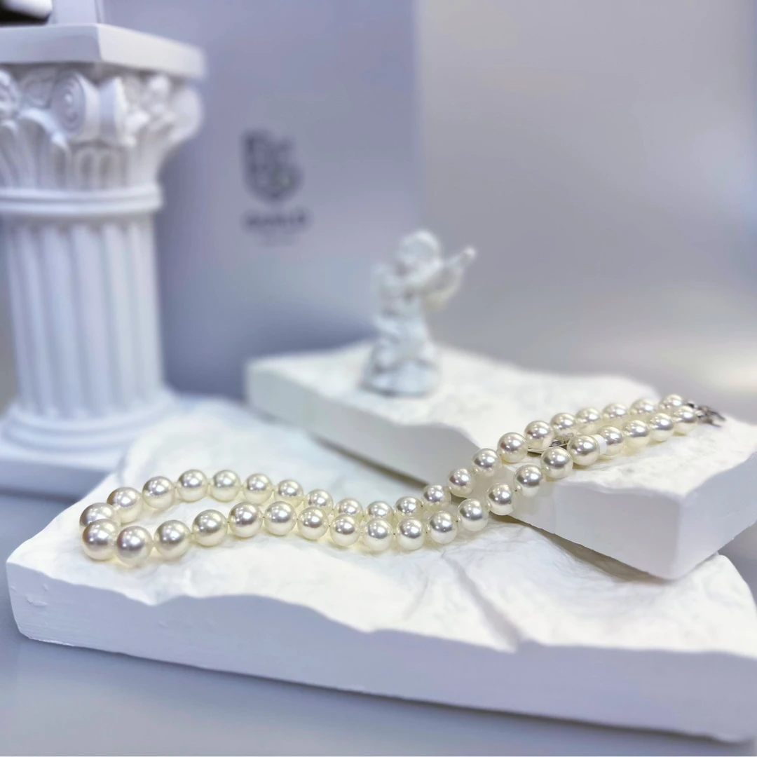 【老蚌头珠宝】澳白凤凰珍珠全珠链9-12mm（天然真珍珠多样性发货）