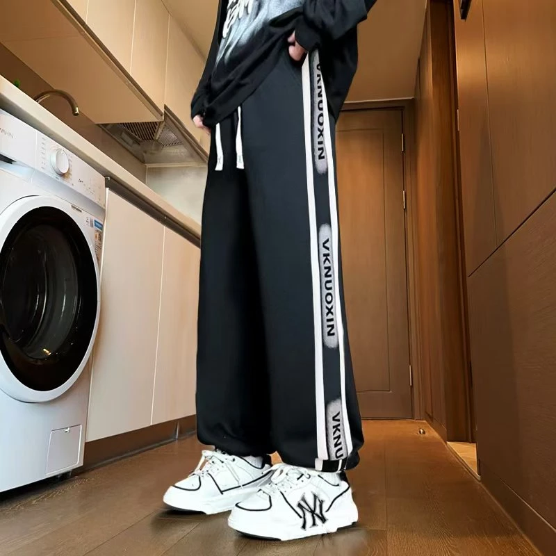 2024秋冬新款加绒加厚束脚休闲裤男韩版潮流青少年保暖裤百搭男裤