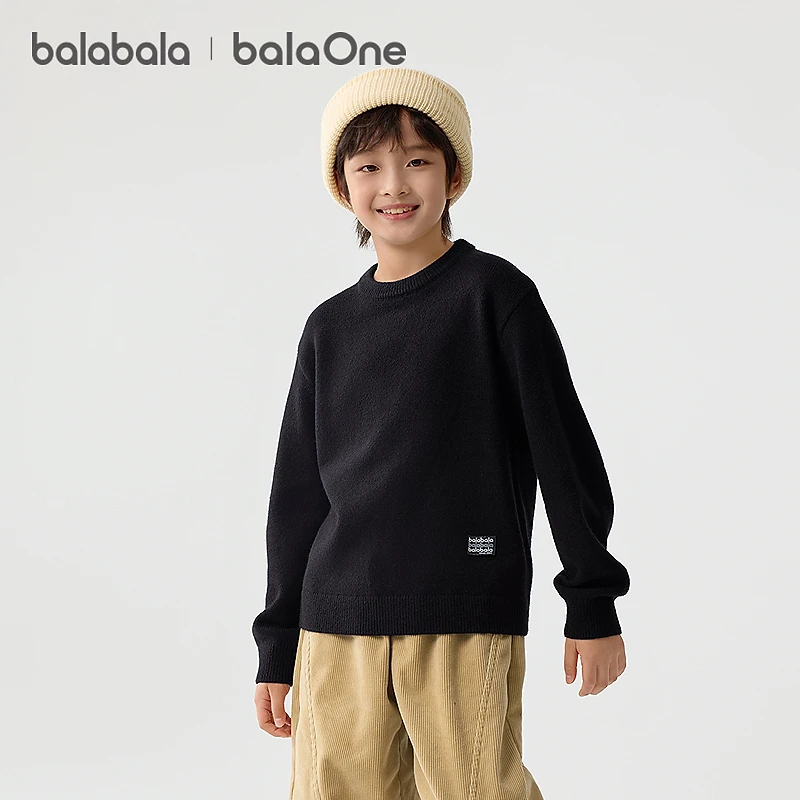 巴拉巴拉balaOne童装儿童毛衫女童2025冬新款毛衣打底衫男针织衫