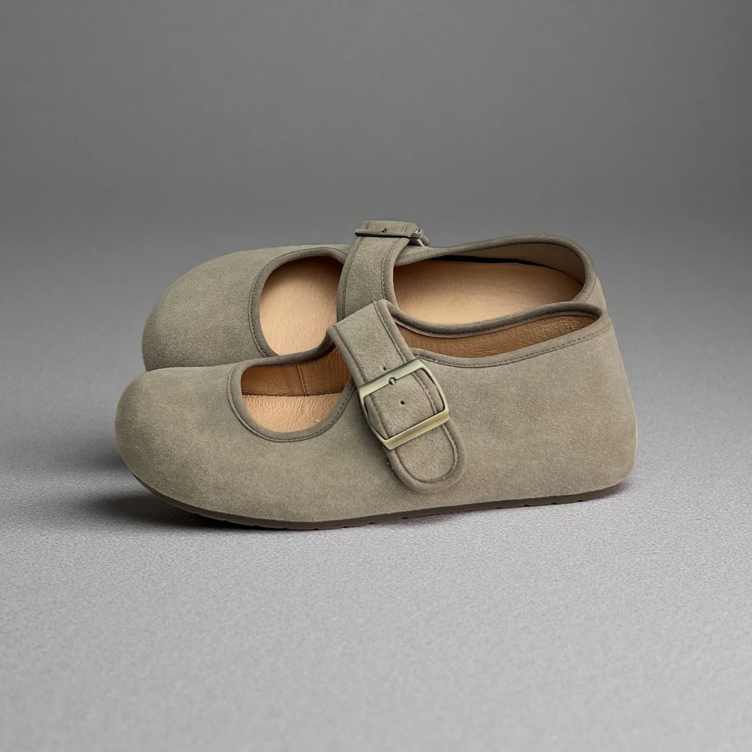 （增高3cm）全包勃肯鞋女玛丽珍爆款软底软面法式平底圆头776-3初一