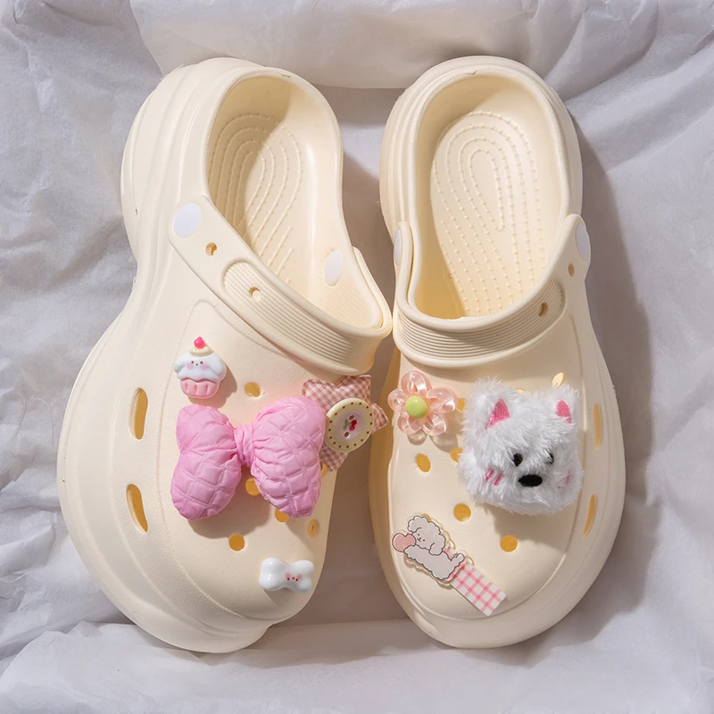 洞洞鞋女士夏季外穿新款厚底增高时尚包头拖鞋防滑踩屎感沙滩凉拖