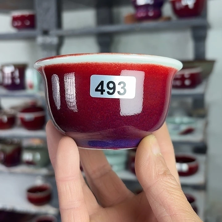 493纯手工支烧钧瓷原矿釉主人杯