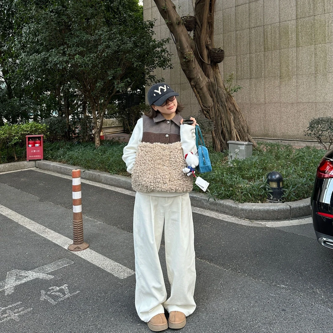 Our2【灯芯绒小白裤 】秋冬季直筒灯芯绒休闲裤【B7532】