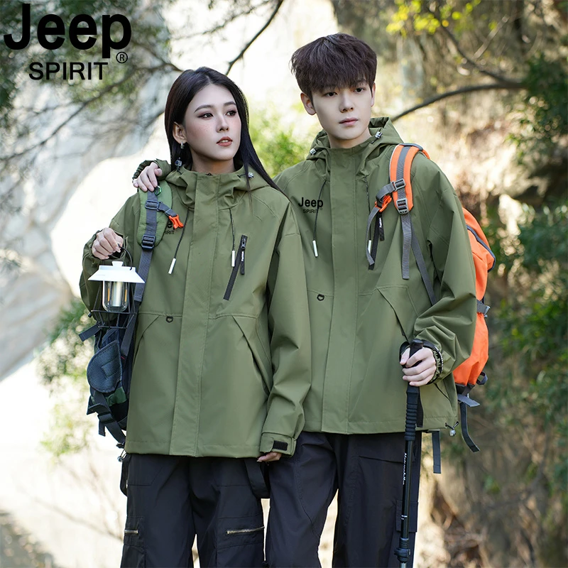 JEEP SPIRIT吉普2025春秋新款情侣款冲锋衣外套户外登山骑行夹克.