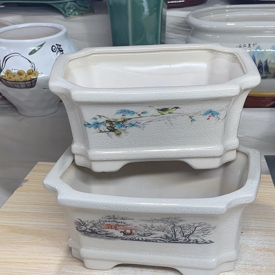 陶瓷绿植多肉微瑕花盆口径20*15*9.5