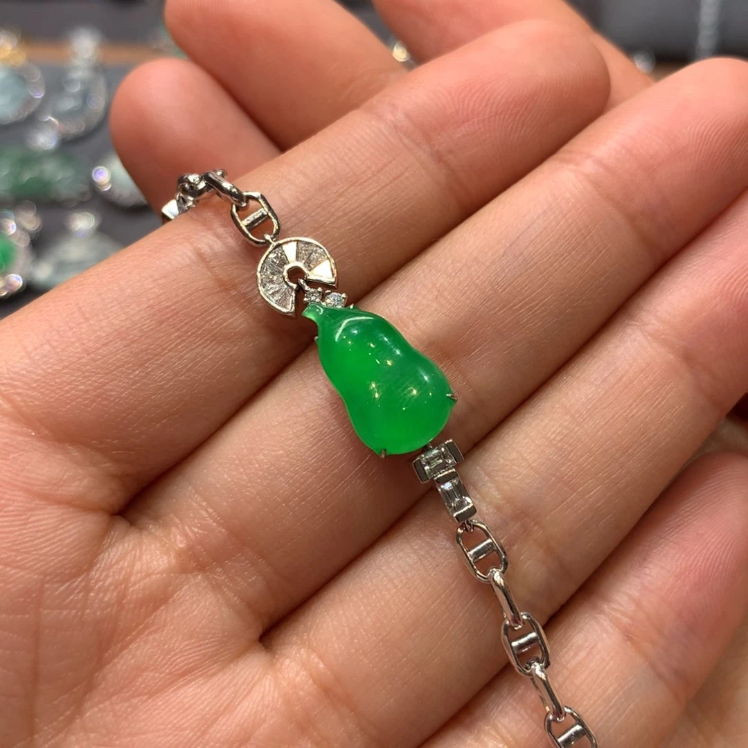 翡翠手链18K金镶嵌手链