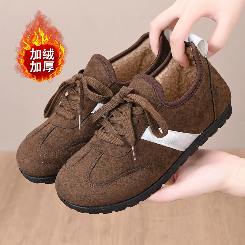 爆款德训鞋女冬季棉鞋加绒保暖休闲板鞋软底防滑时尚百搭丑萌鞋子