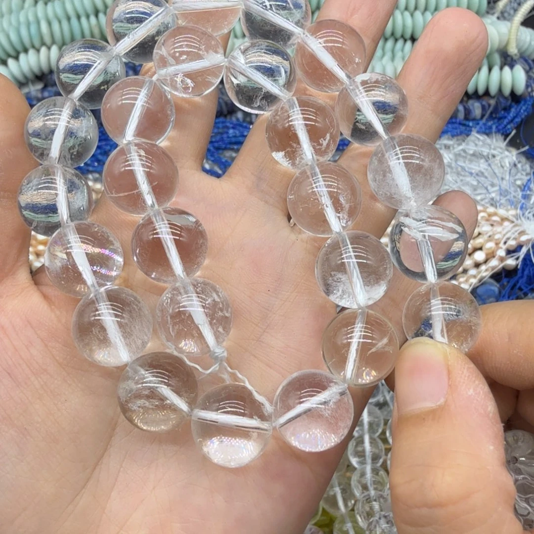 水晶珠宝半成品未镶嵌卡14单a白水晶一条