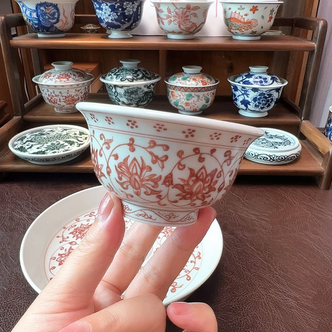 杯子景德镇 釉里红单杯清货价