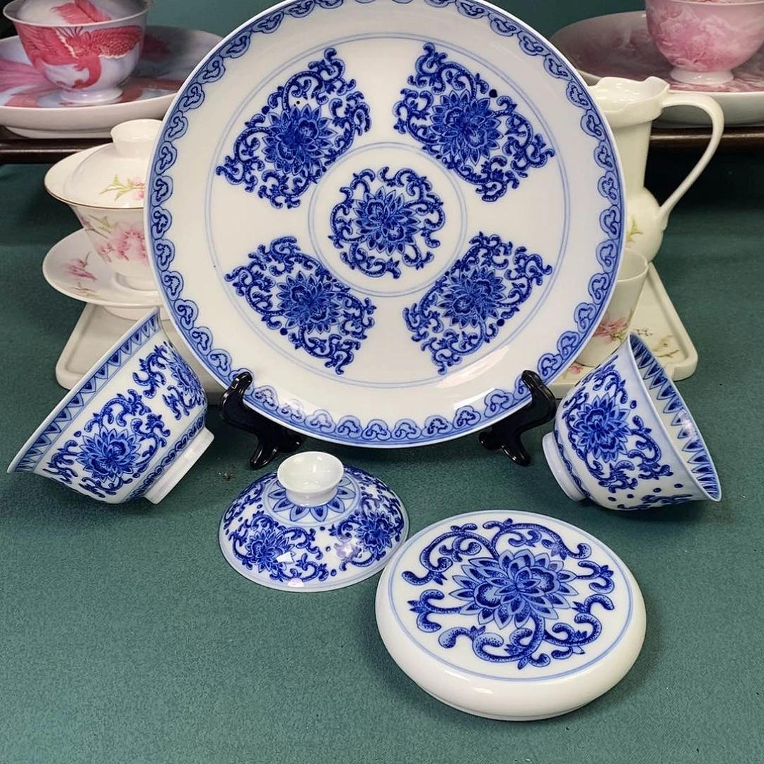 手绘微瑕四件套不带盒