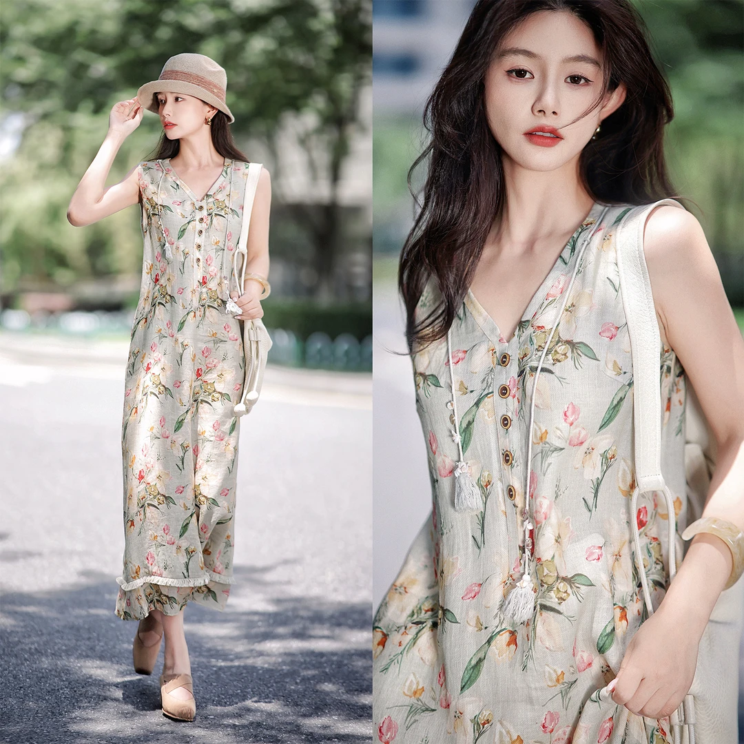【赵大喜】现货！煦日花集.连衣裙 | 天丝*苎麻天丝里浪漫