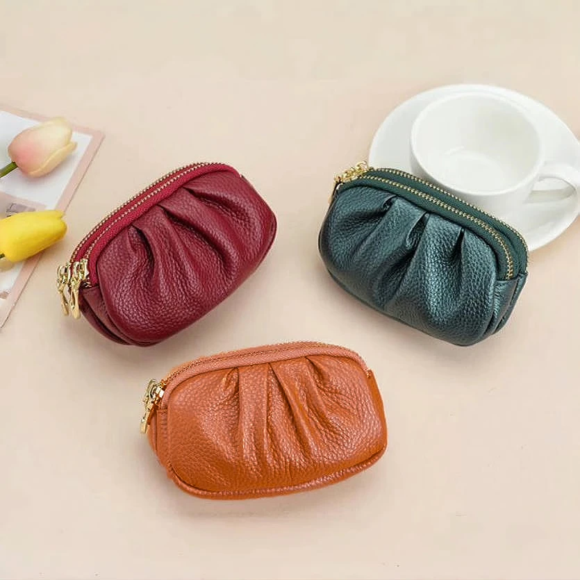 高档质感钱包双层拉链钱包韩版容量硬币简约卡包银行卡收纳化妆品