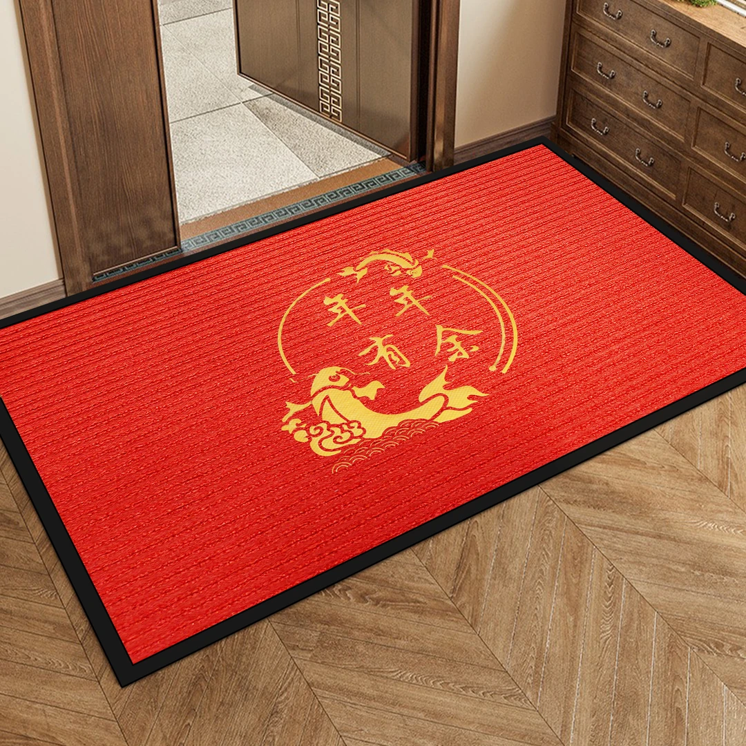 家用入户门地垫大门口防滑耐脏喜庆年年有余门口玄关除尘脚垫子