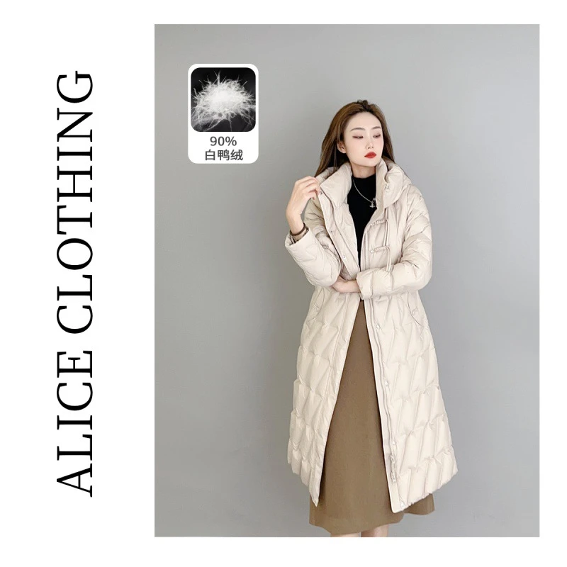 6ALICE“盈暖格子”羽绒服典雅盘扣 时尚连帽 S2135137T