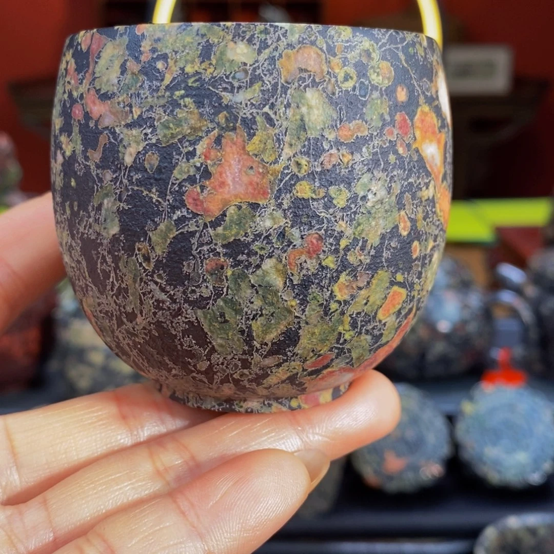 梅花玉精美梅花元宝杯