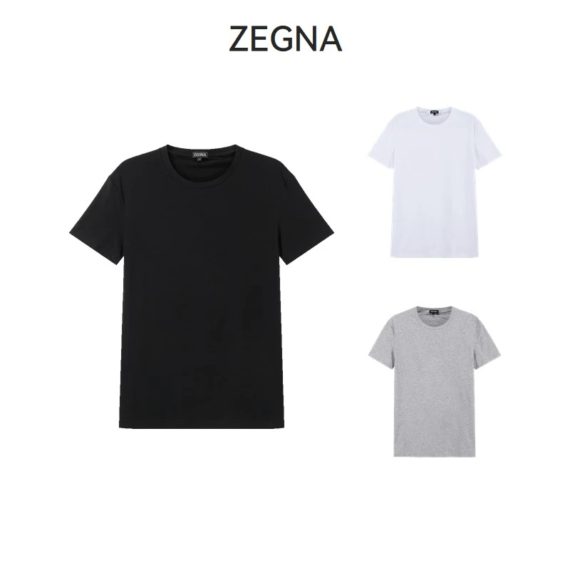 ZEGNA杰尼亚奢侈品男士T恤修身弹力圆领短袖贴身T恤N2M200090