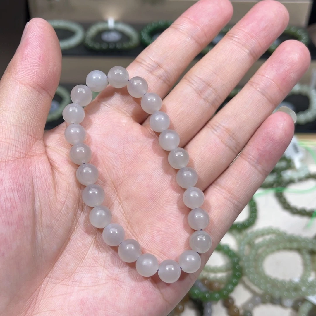 手链未镶嵌和田玉卡8冰感烟紫