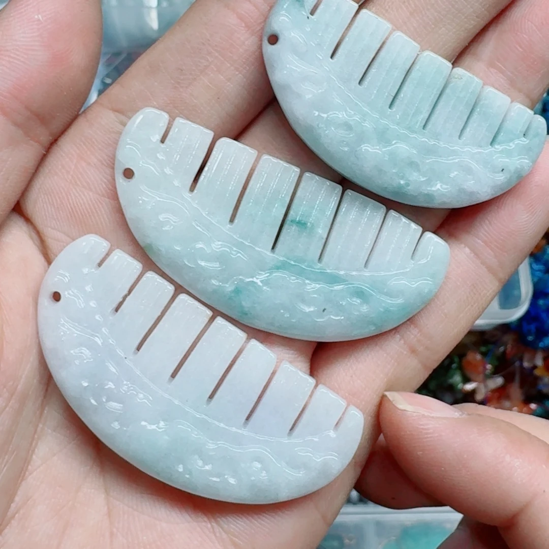 玛瑙/玉髓合金珠宝半成品翡翠梳子一个