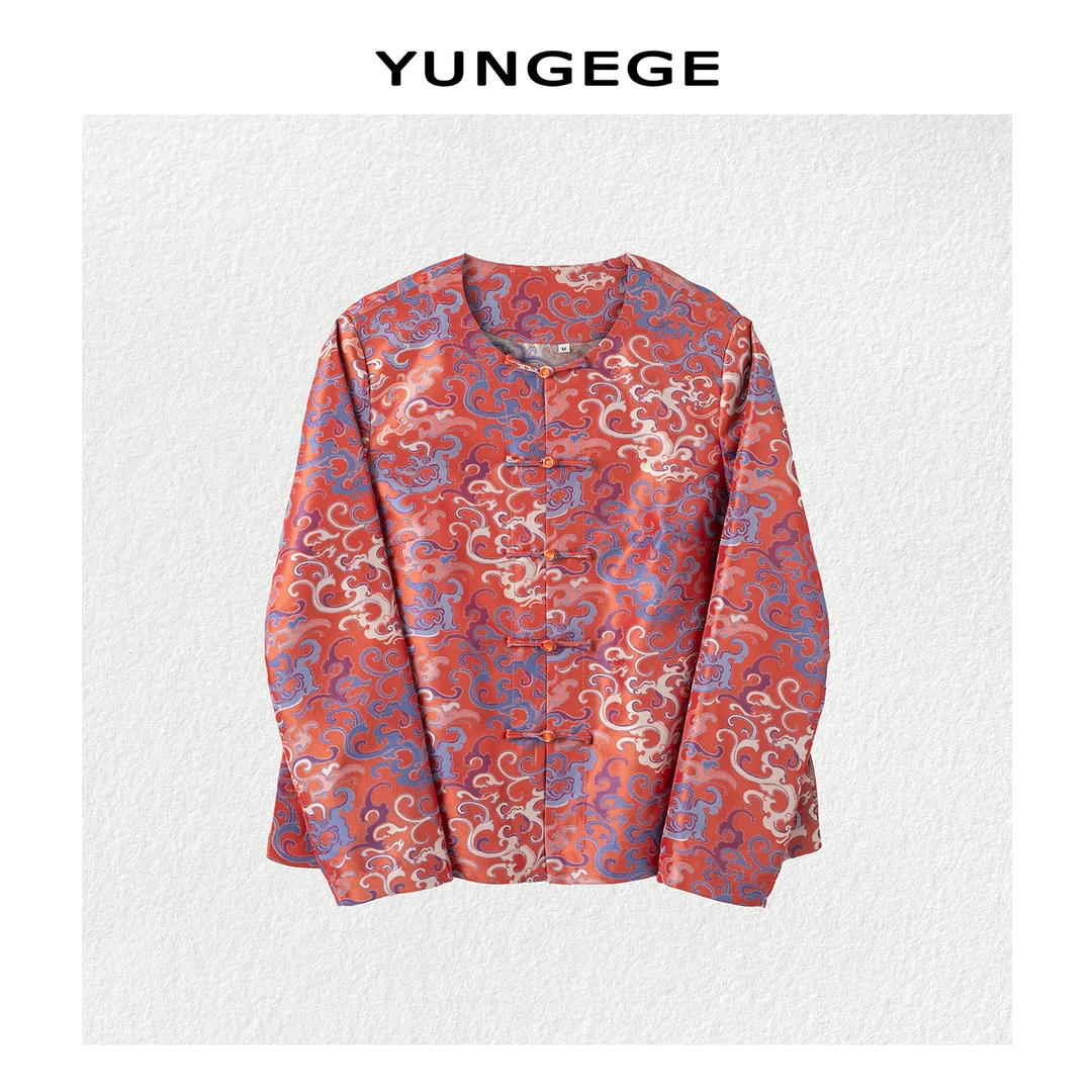 云格格【祥泰 】早秋新中式原创改良一字扣对襟复古上衣