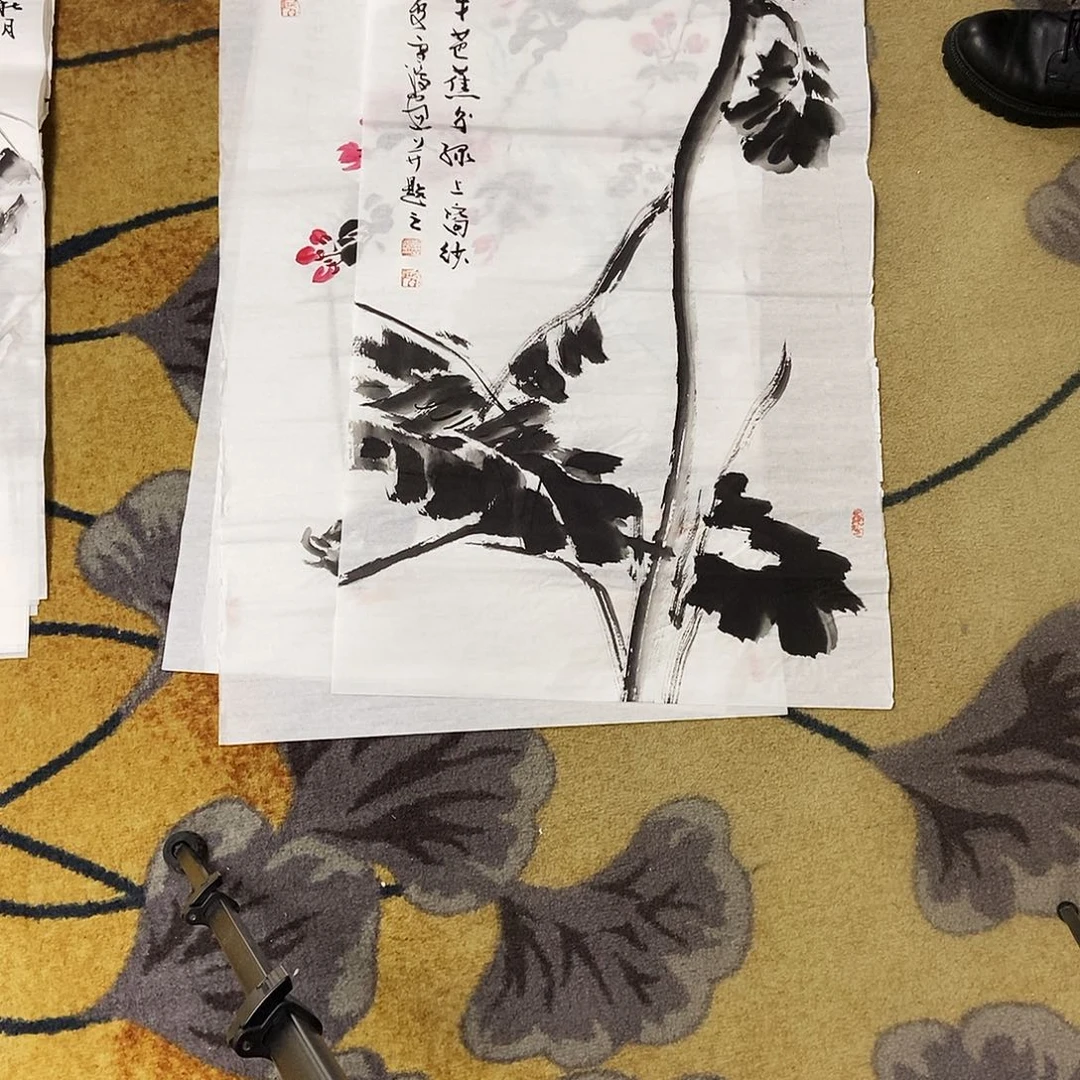 国画蚂*李雪鸿手绘花鸟50.100