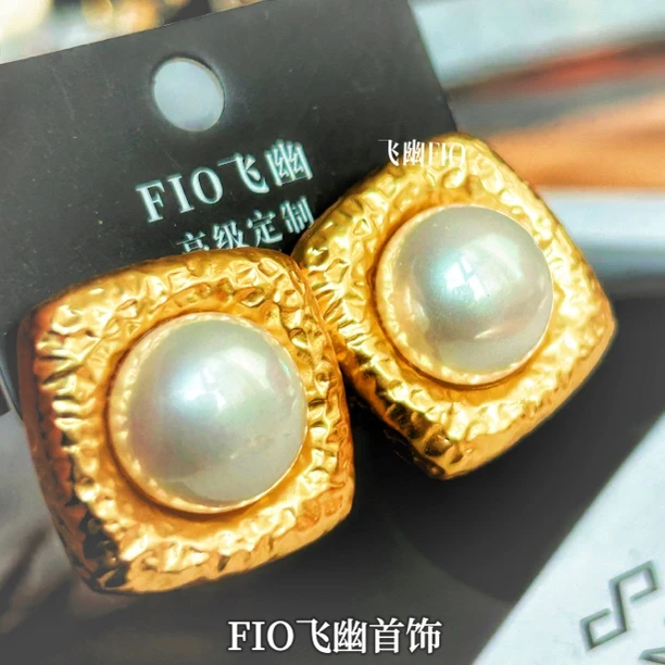 铜合金石英石耳饰 高级耳饰 镀金防敏 E066