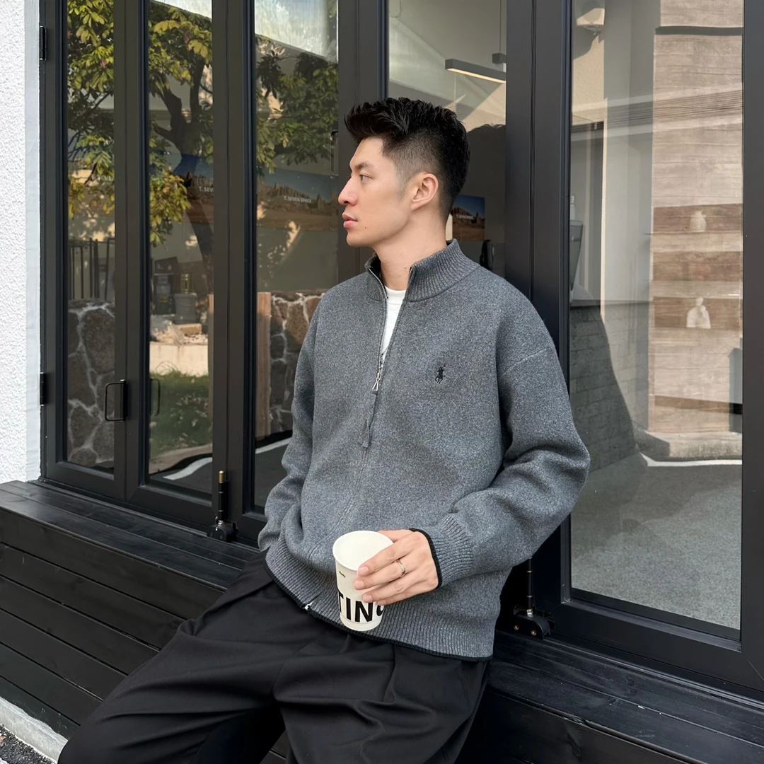 【C&H】针织衫毛衣潮流情侣针织休闲百搭宽松秋季长袖男士M8066