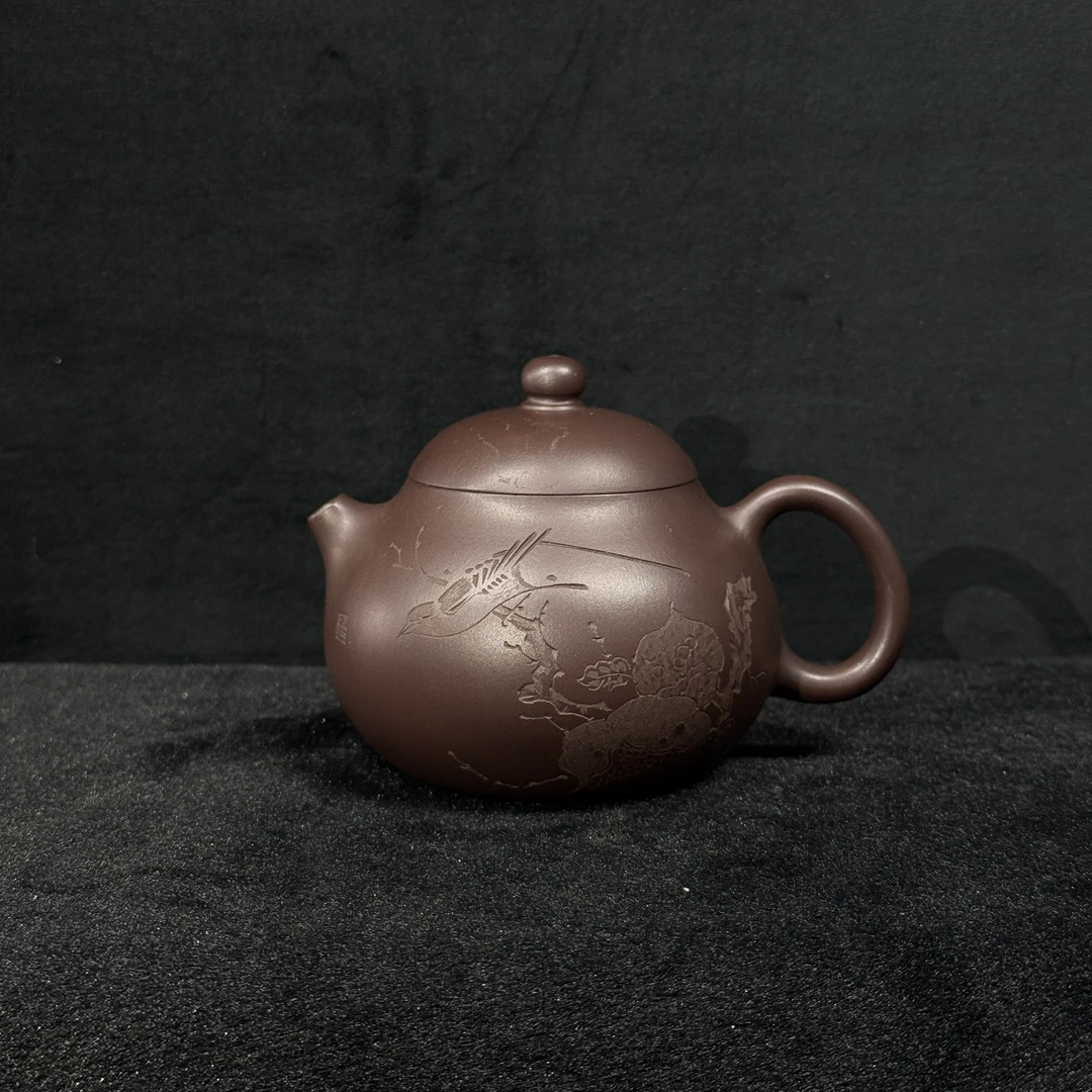 56/ZJ069/张剑/紫砂壶文旦/紫泥