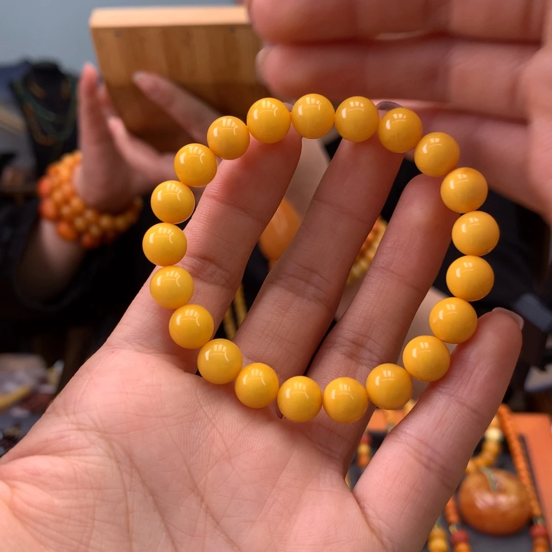 蜜蜡手串未镶嵌天然
