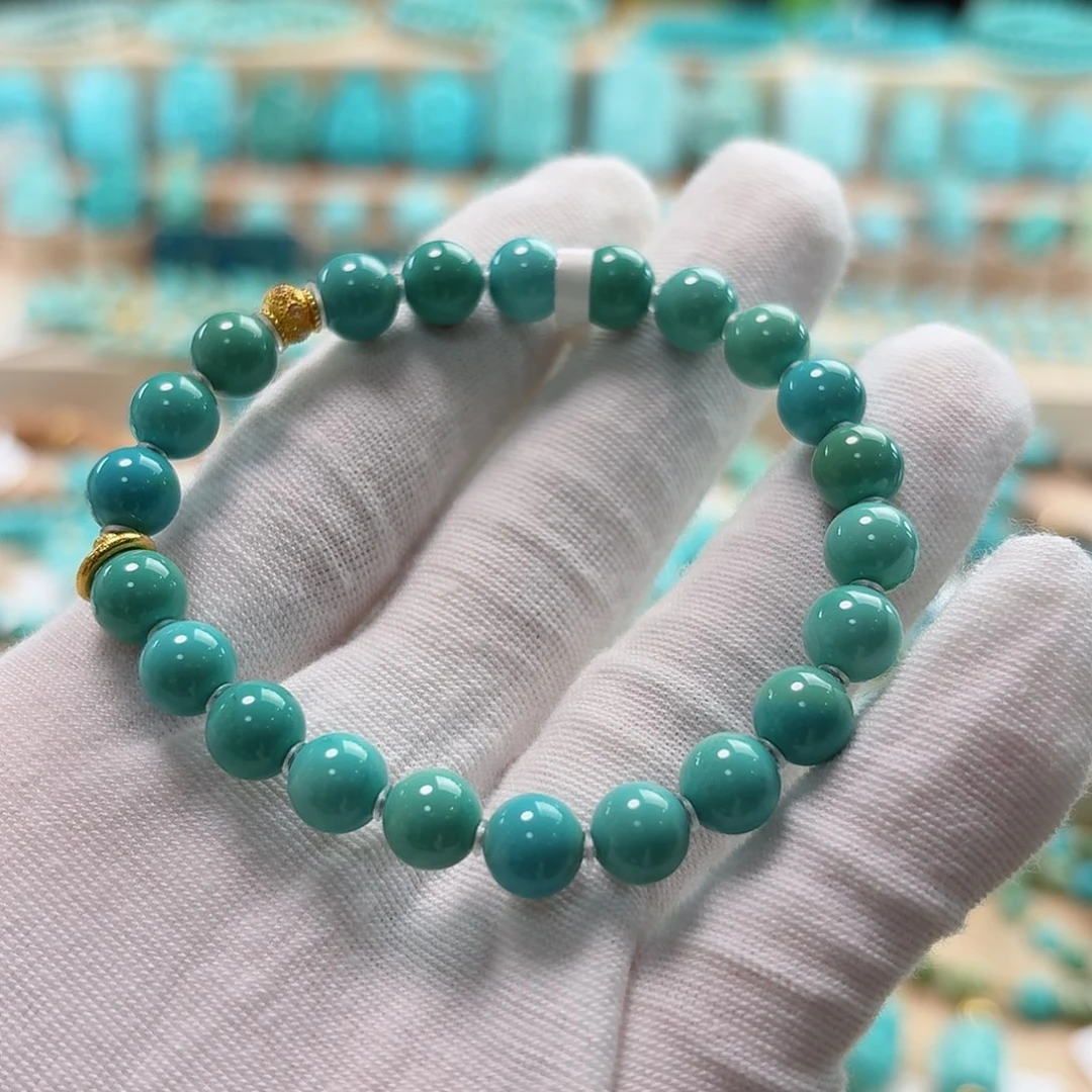 绿松石18K金镶嵌珠宝奇石