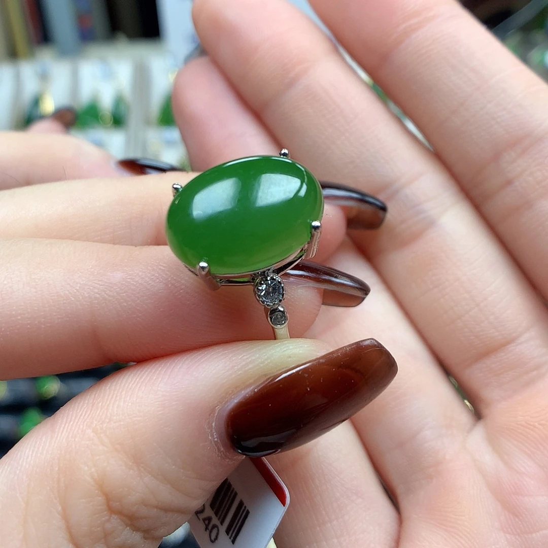 和田玉未镶嵌戒指10×14