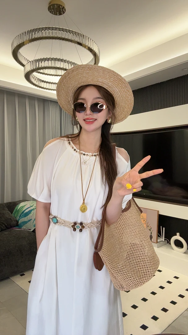 春夏2025新款复古甜美收腰显瘦温柔连衣裙913-LYQ/CX26385-2601