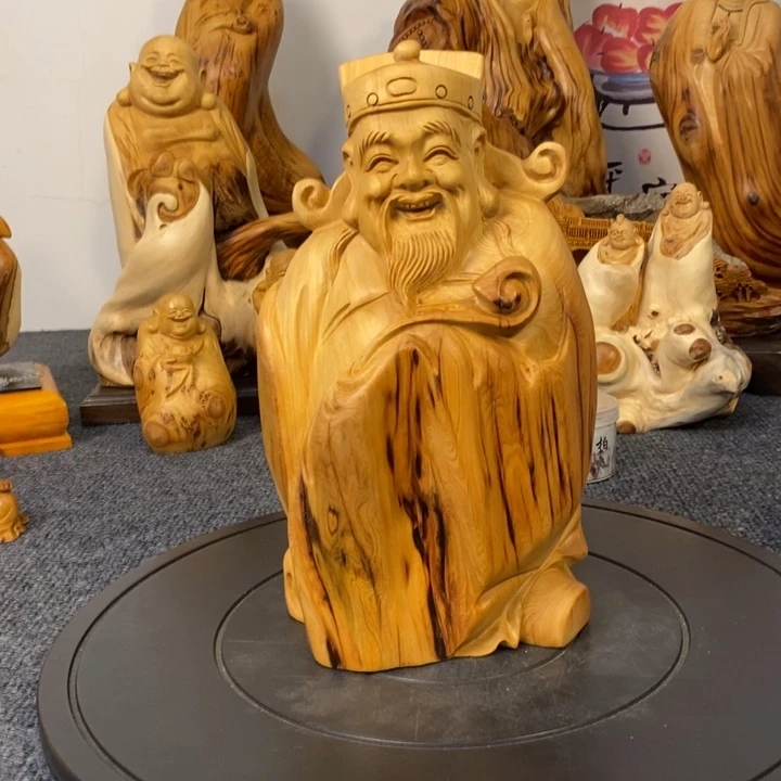 柏木（崖柏）财神爷摆件