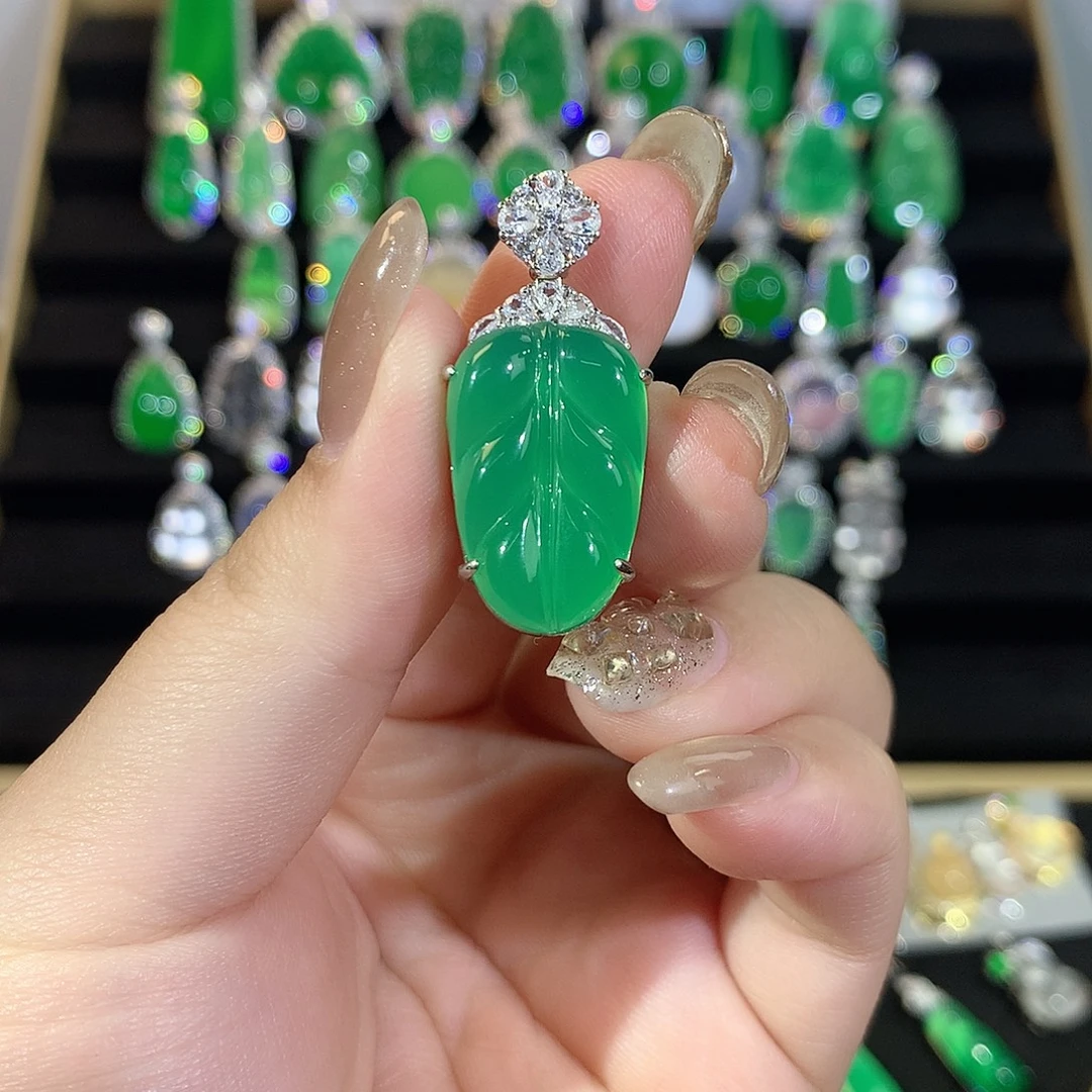 玛瑙/玉髓银S925镶嵌颈饰