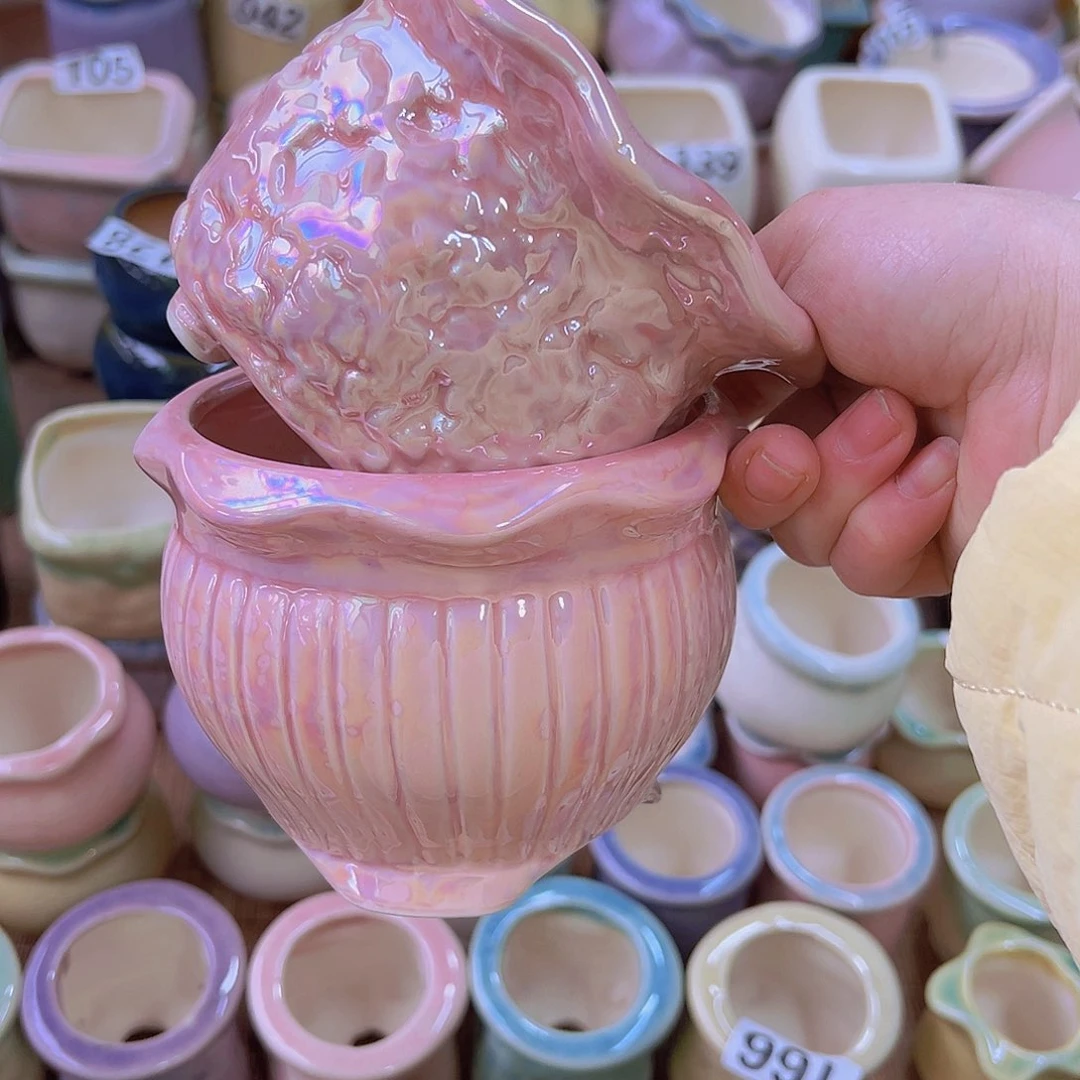 红陶陶瓷花盆当场满12包邮