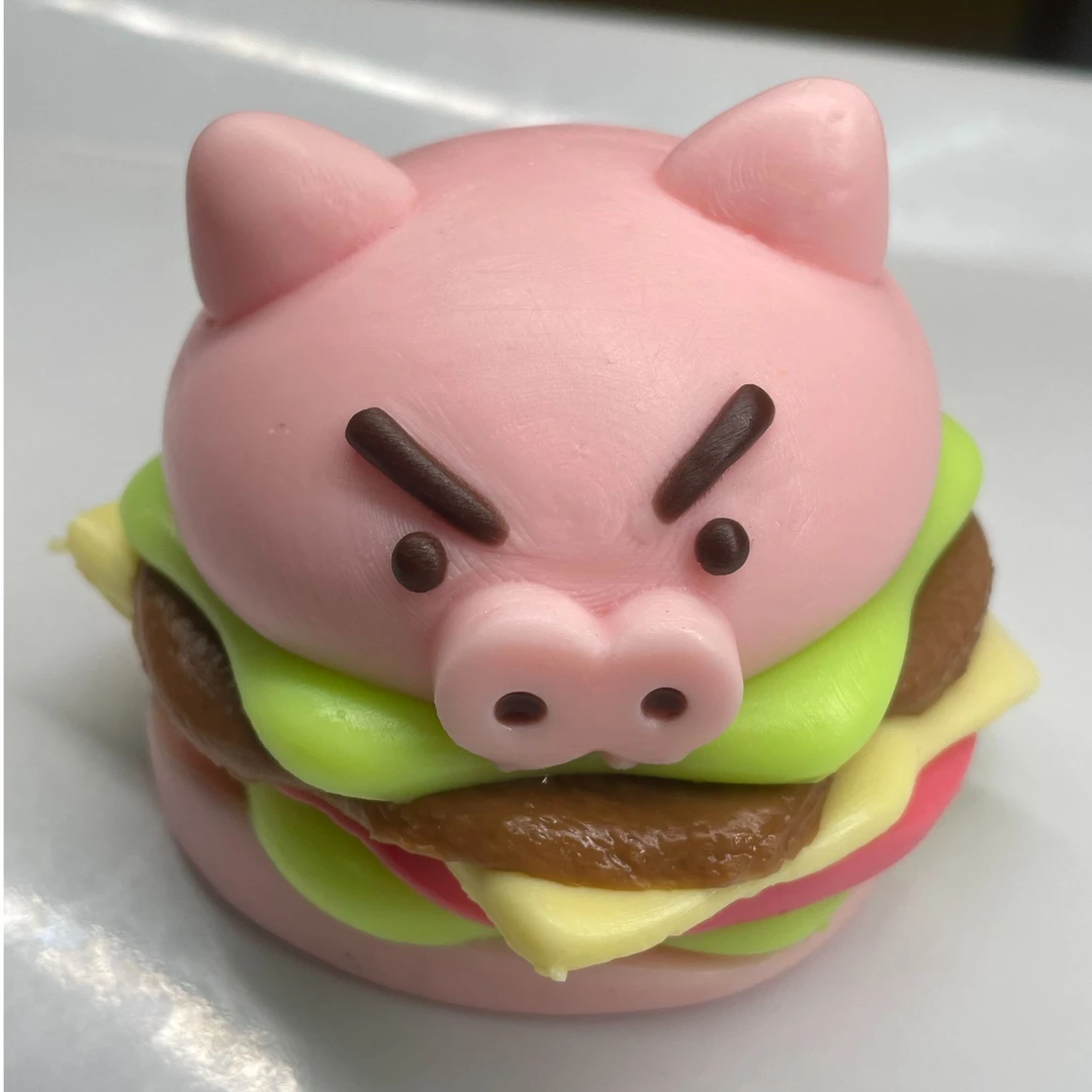 手工解压捏捏左卫门汉堡-食品级硅胶（默认微瑕）