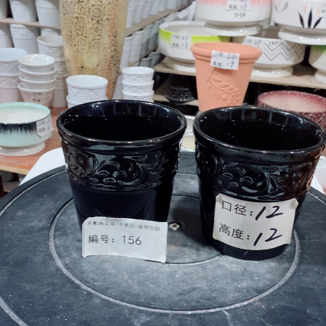 微瑕花盆-156-口12×12-2个黑