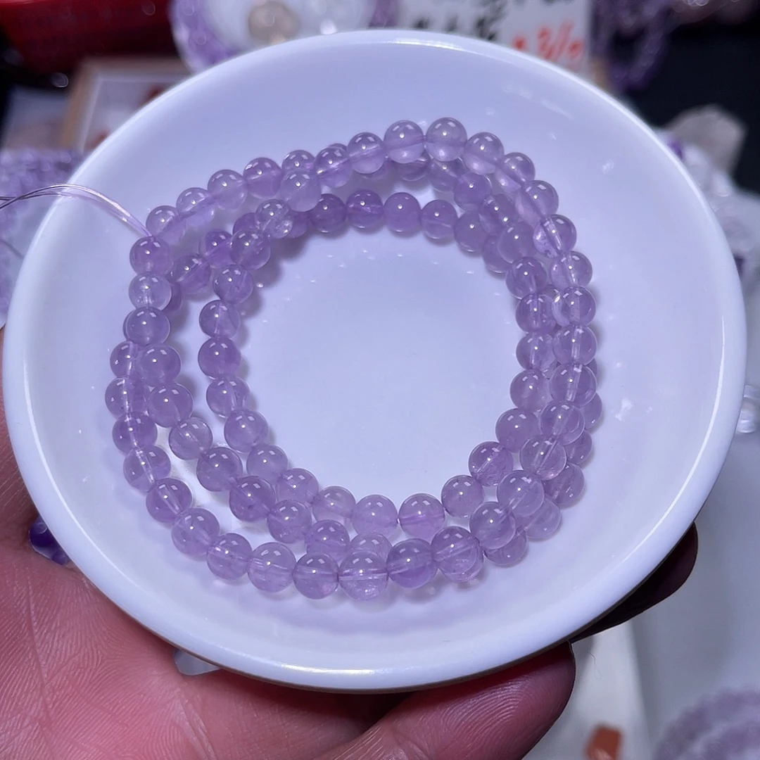 手链紫晶未镶嵌天然紫水晶薰衣草色多圈手链