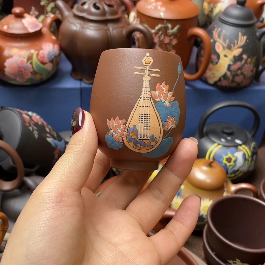 红泥茶杯紫砂主人杯100cc