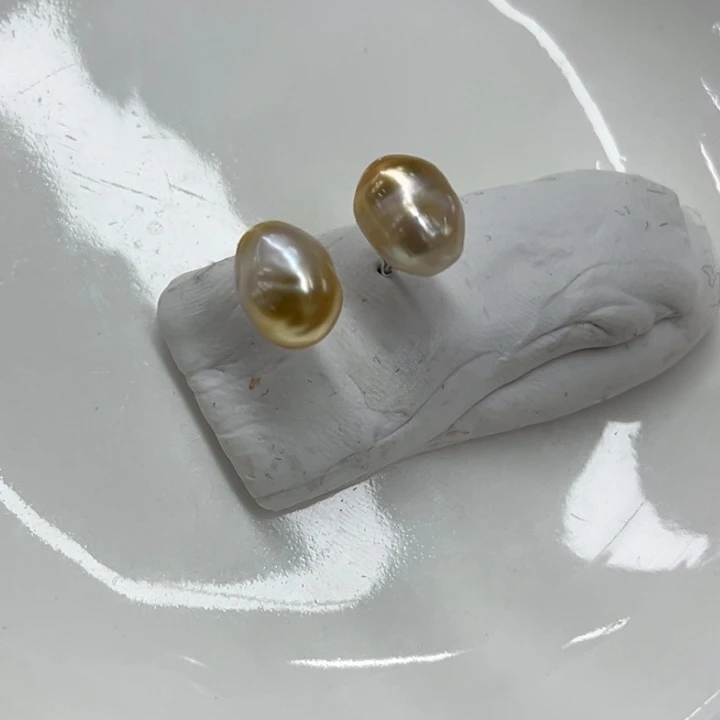 银S925镶嵌耳饰海水珍珠
